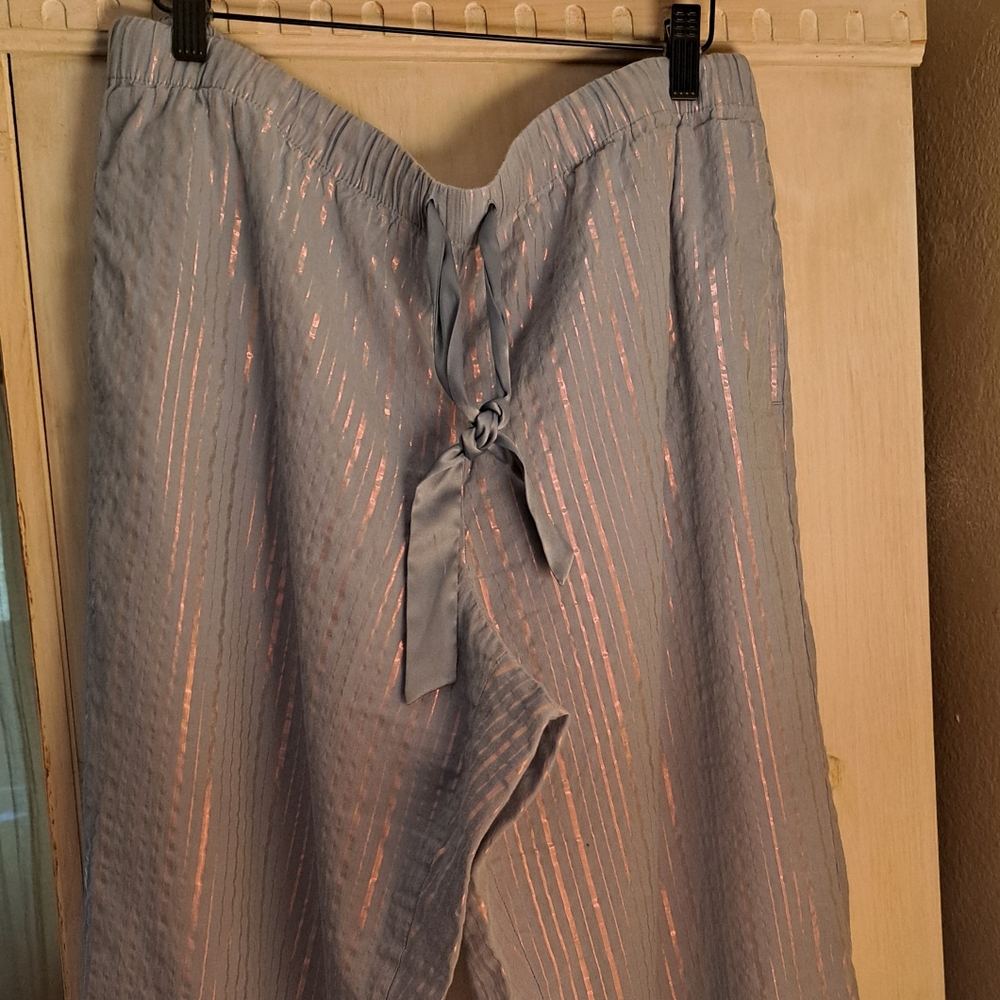 VICTORIA'S SECRET Light Blue Pajama with Pink Stripes,Like NEW